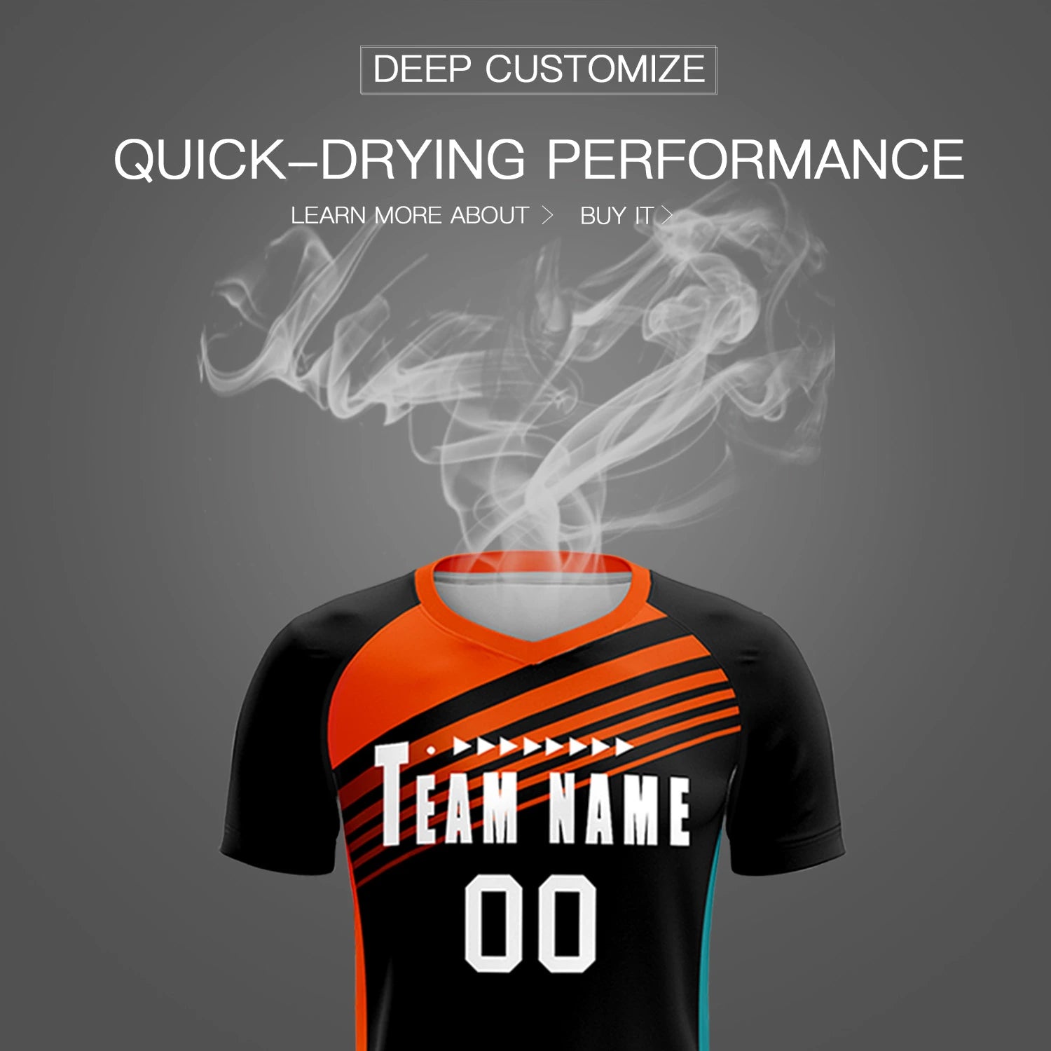 Custom Black Orange-White Gradient Sport Soccer Sets Jersey