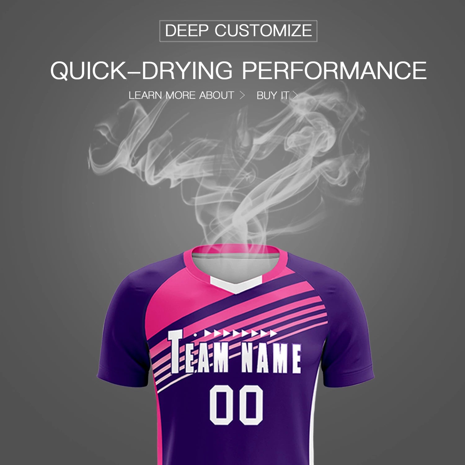 Custom Purple Pink-White Gradient Sport Soccer Sets Jersey