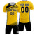 Custom Yellow Black Gradient Sport Soccer Sets Jersey