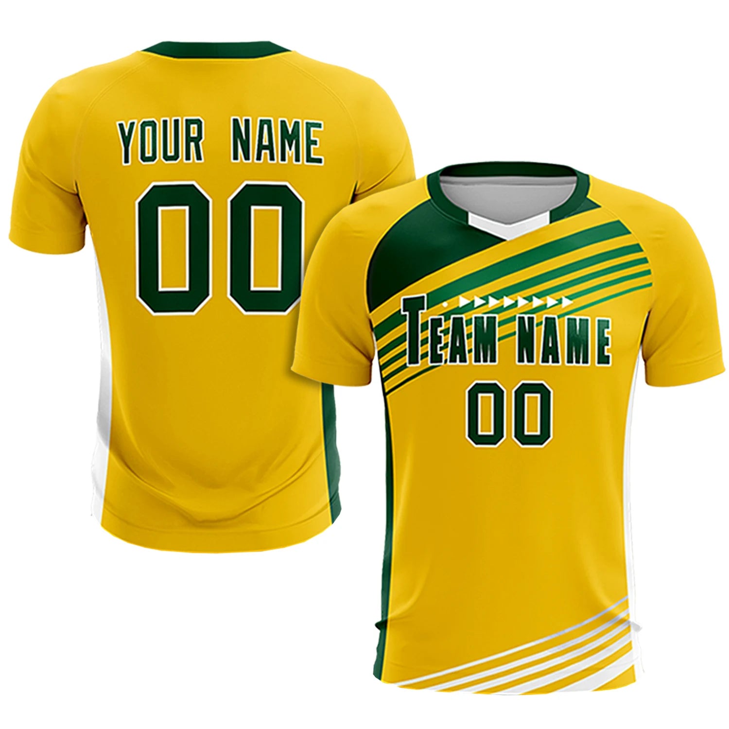 Custom Yellow Green Gradient Sport Soccer Sets Jersey