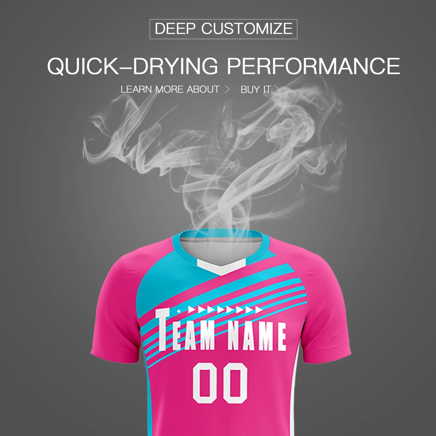 Custom Pink Sky Blue Gradient Sport Soccer Sets Jersey