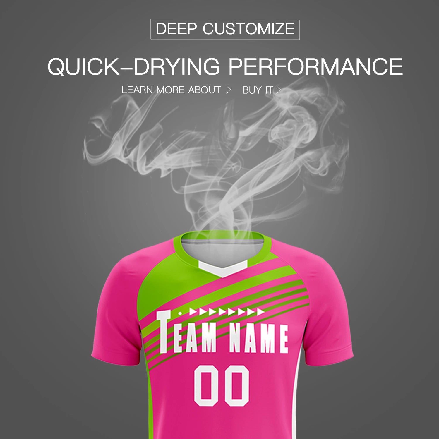 Custom Pink Neon Green Gradient Sport Soccer Sets Jersey