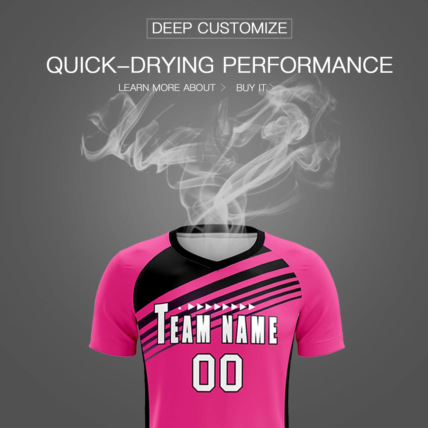 Custom Pink Black-White Gradient Sport Soccer Sets Jersey