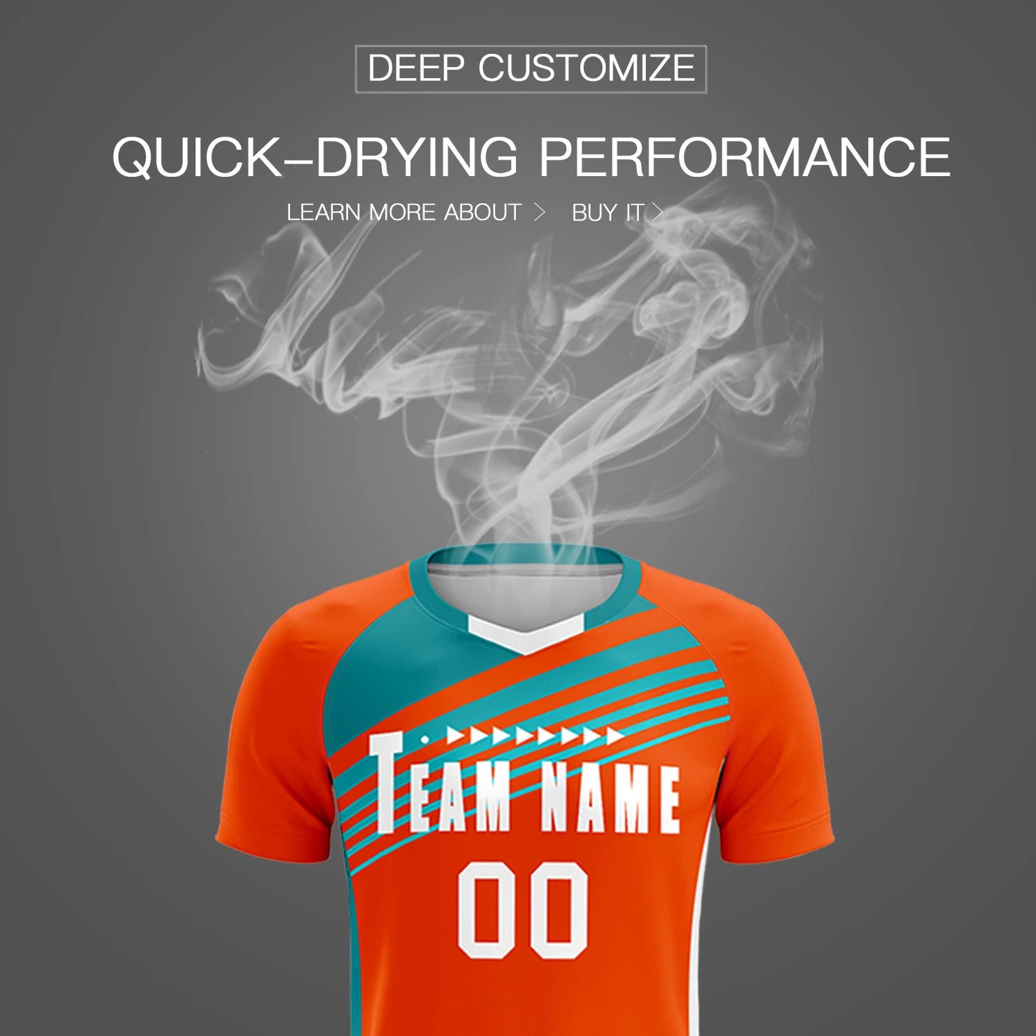 Custom Orange Aqua-White Gradient Sport Soccer Sets Jersey
