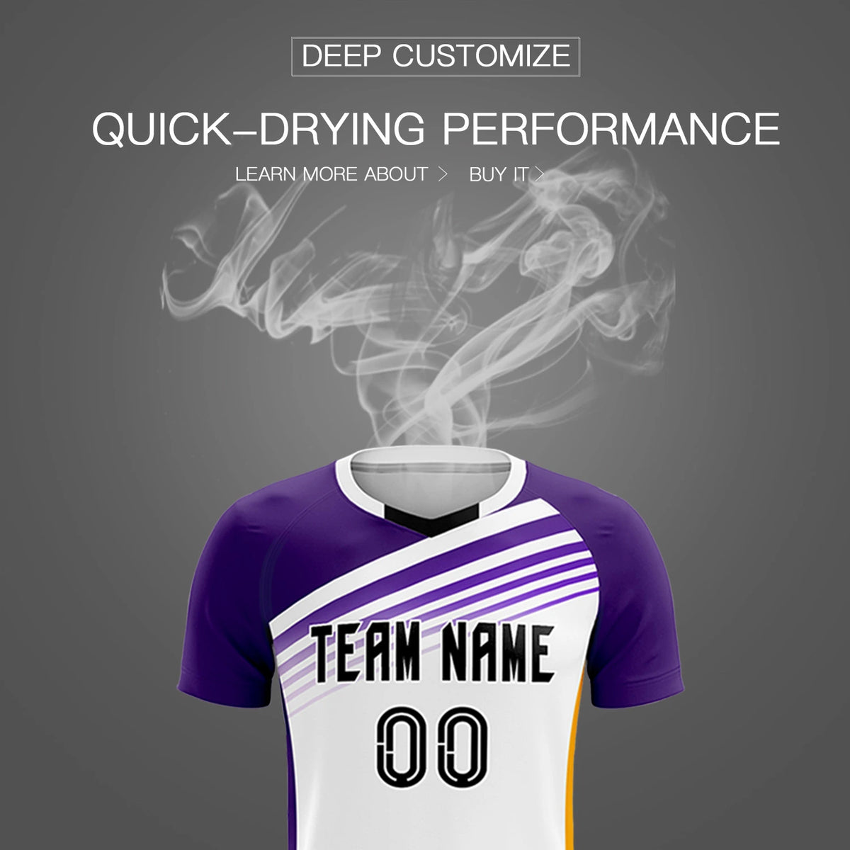 Custom White Purple-Black Gradient Sport Soccer Sets Jersey