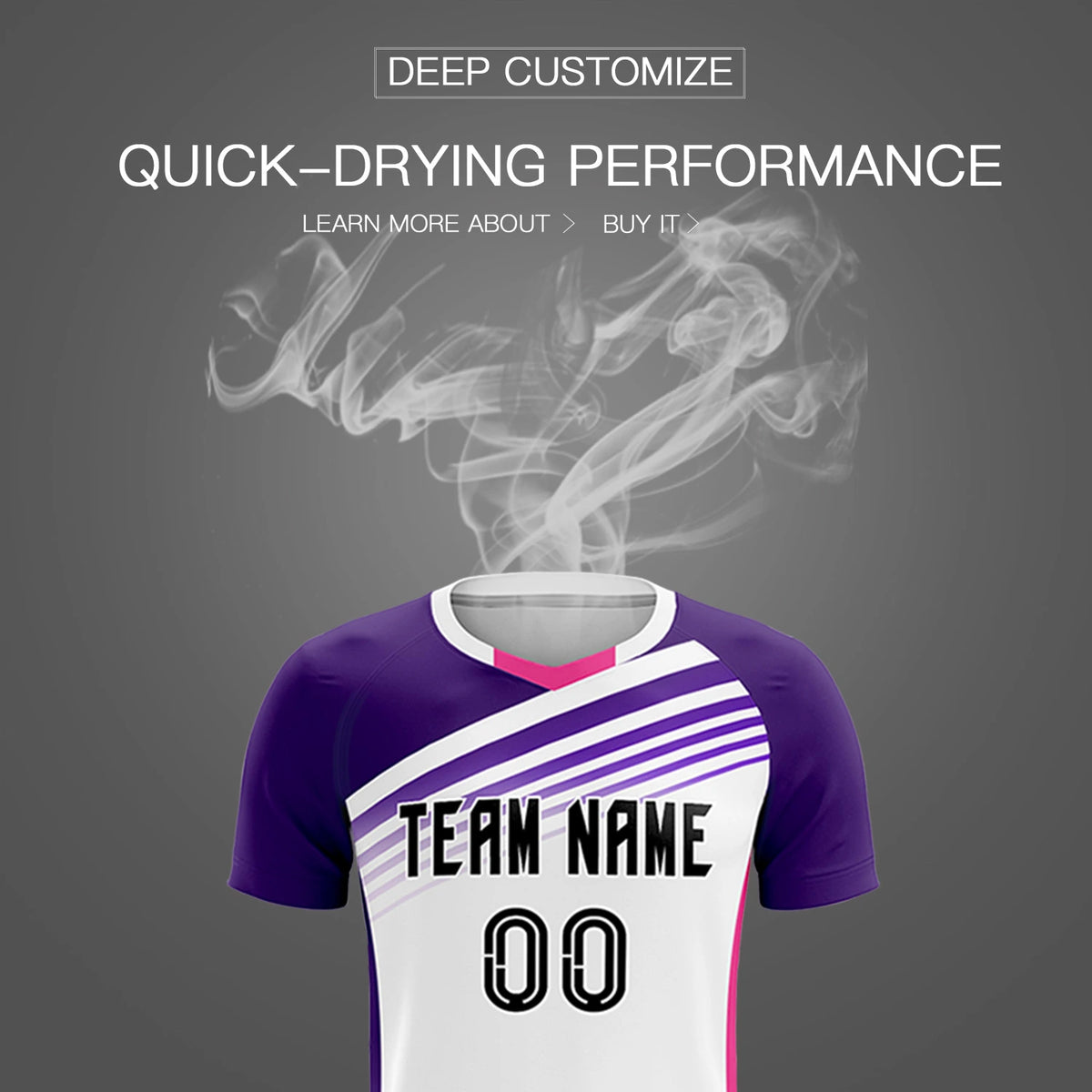 Custom White Purple-Black Gradient Sport Soccer Sets Jersey
