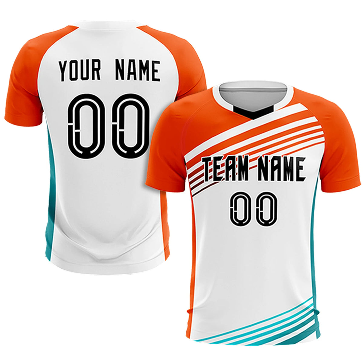 Custom White Orange-Black Gradient Sport Soccer Sets Jersey