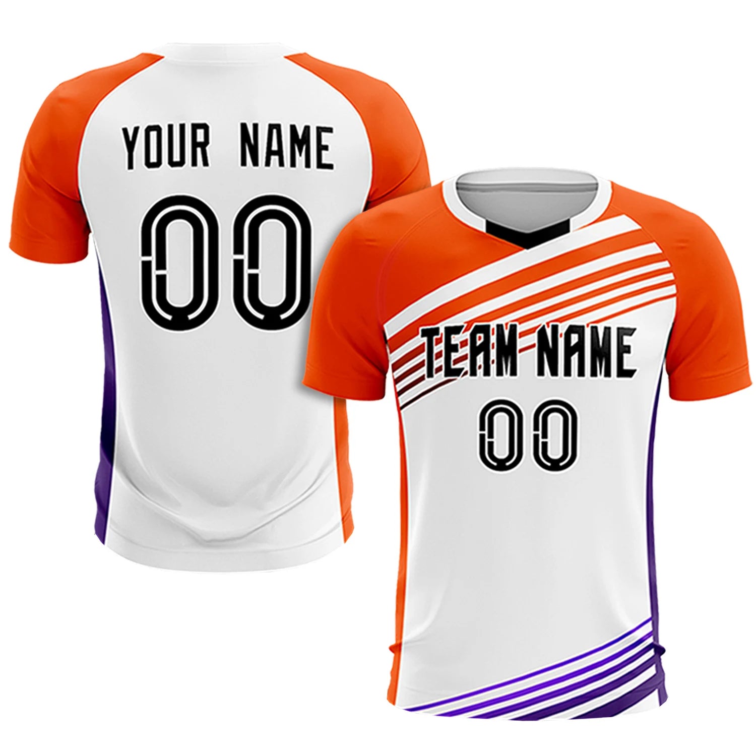 Custom White Orange-Black Gradient Sport Soccer Sets Jersey