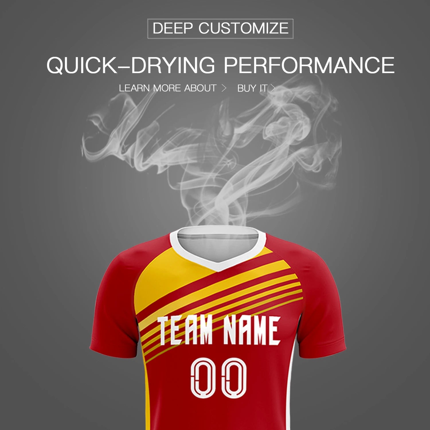 Custom Red Yellow-White Gradient Sport Soccer Sets Jersey