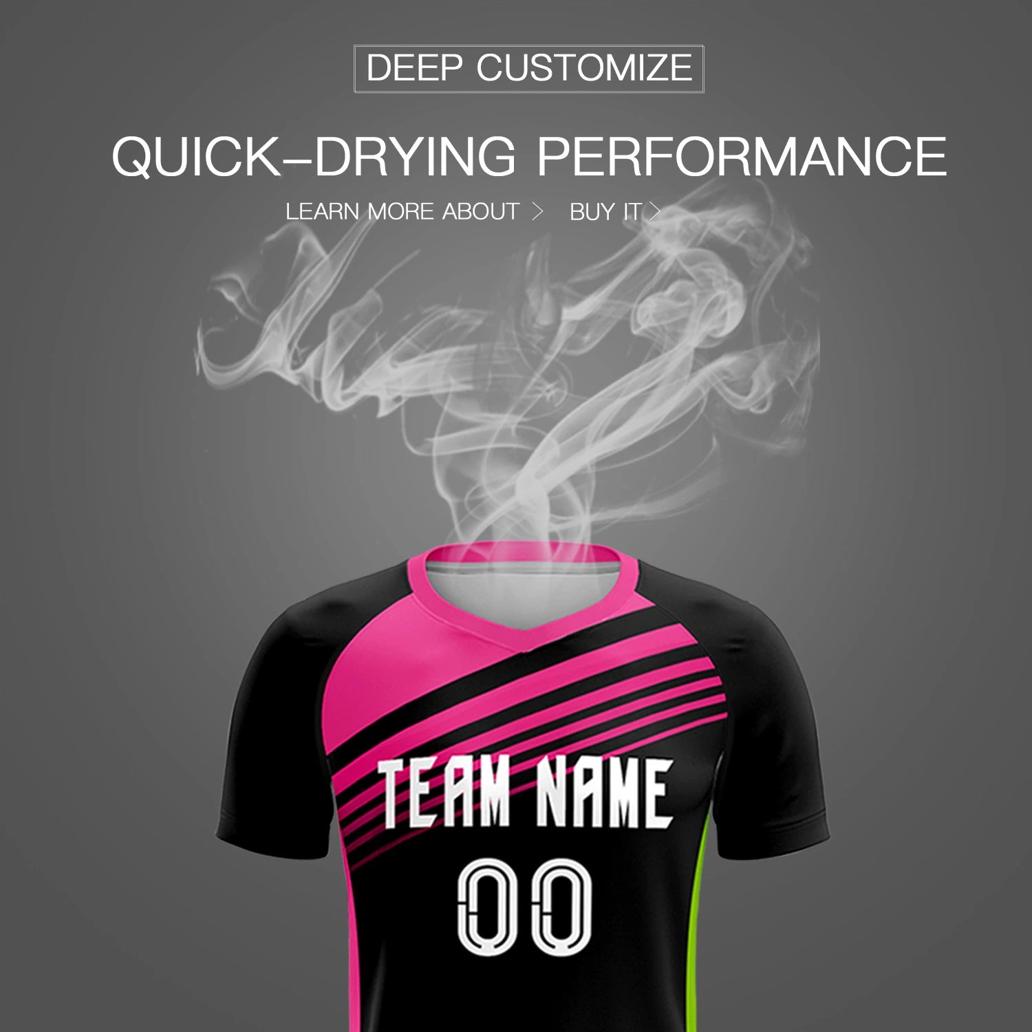 Custom Black Pink-White Gradient Sport Soccer Sets Jersey