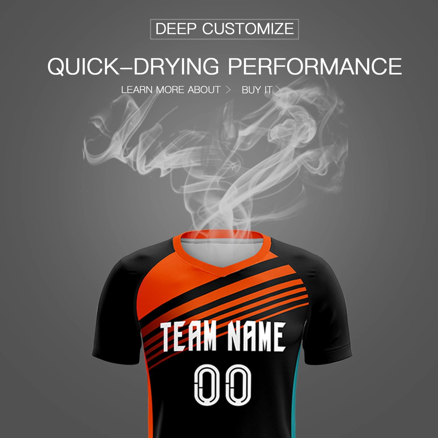 Custom Black Orange-White Gradient Sport Soccer Sets Jersey