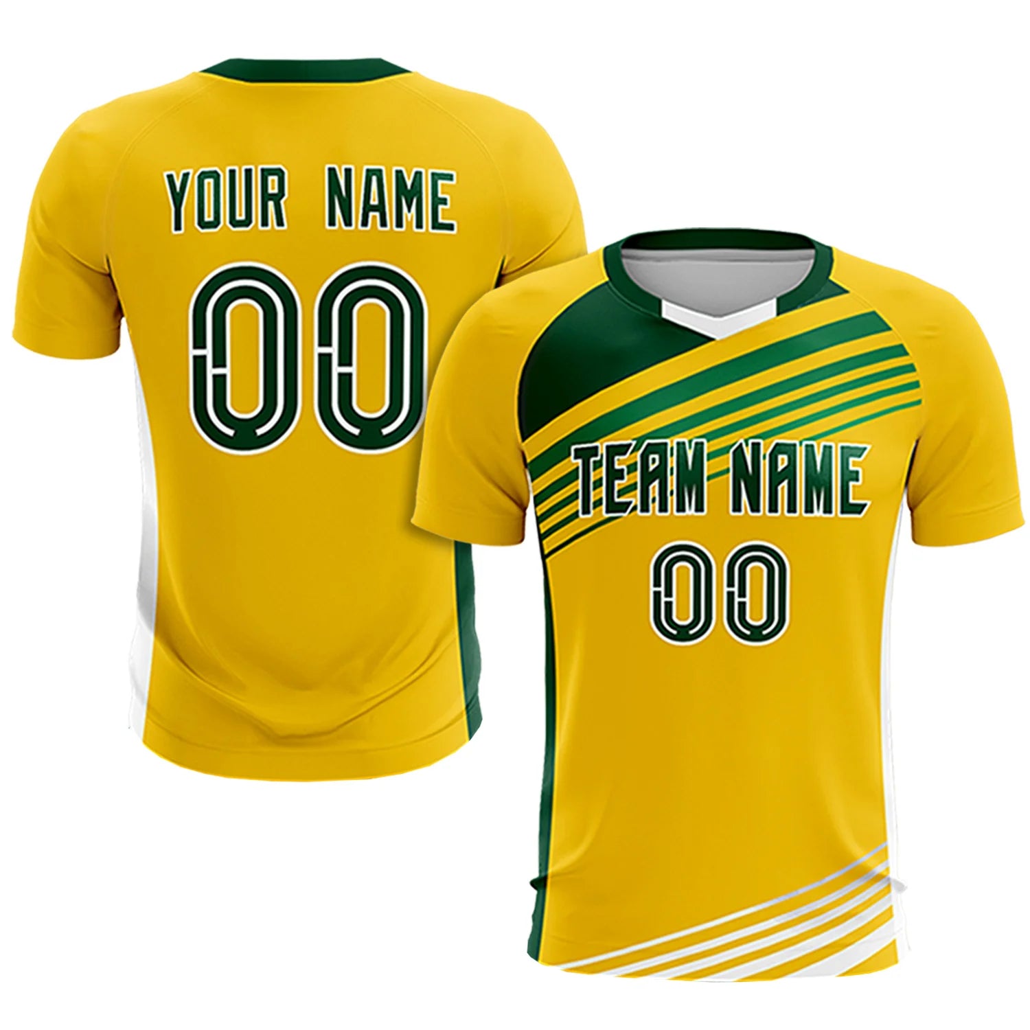 Custom Yellow Green Gradient Sport Soccer Sets Jersey