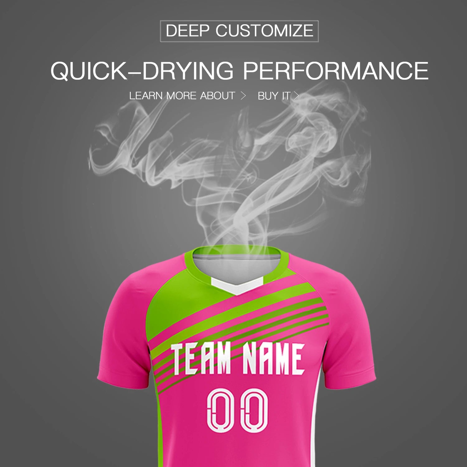 Custom Pink Neon Green Gradient Sport Soccer Sets Jersey