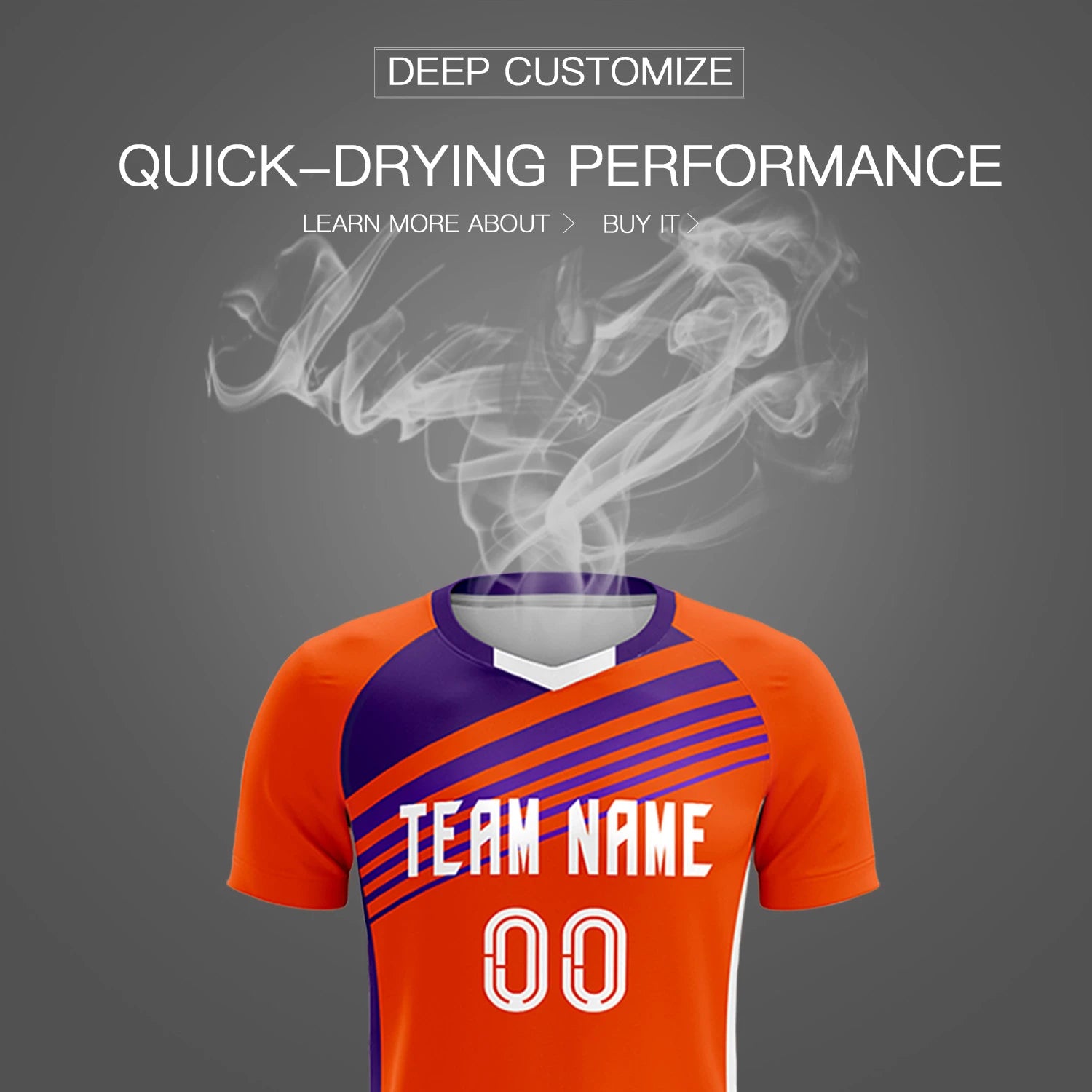 Custom Orange Purple-White Gradient Sport Soccer Sets Jersey