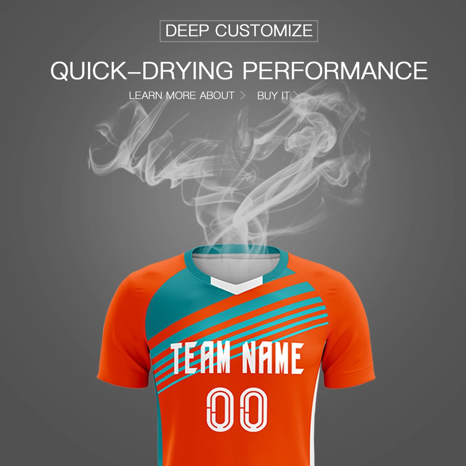 Custom Orange Aqua-White Gradient Sport Soccer Sets Jersey
