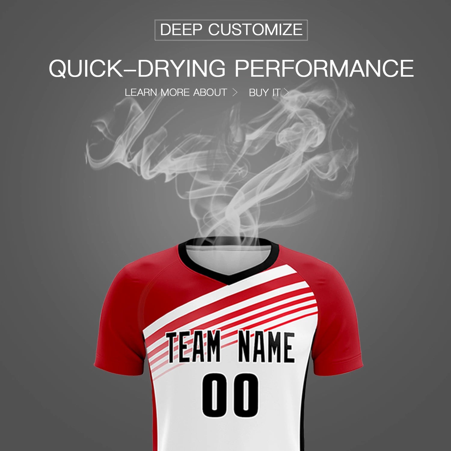Custom White Red-Black Gradient Sport Soccer Sets Jersey