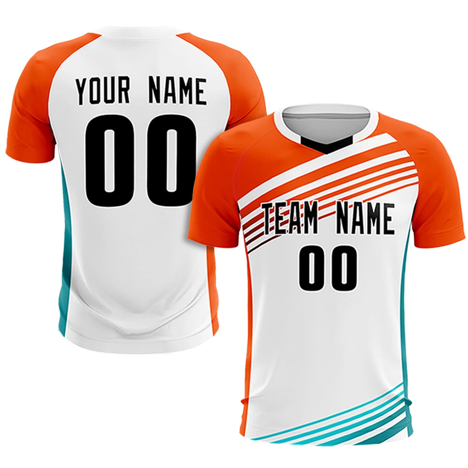 Custom White Orange-Black Gradient Sport Soccer Sets Jersey