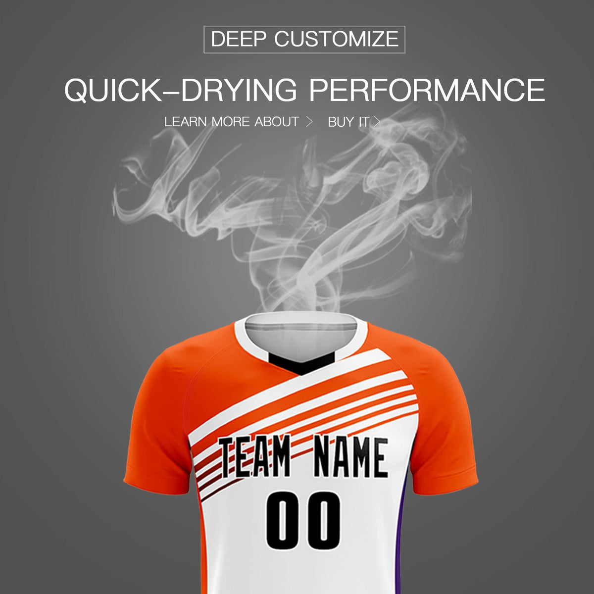 Custom White Orange-Black Gradient Sport Soccer Sets Jersey