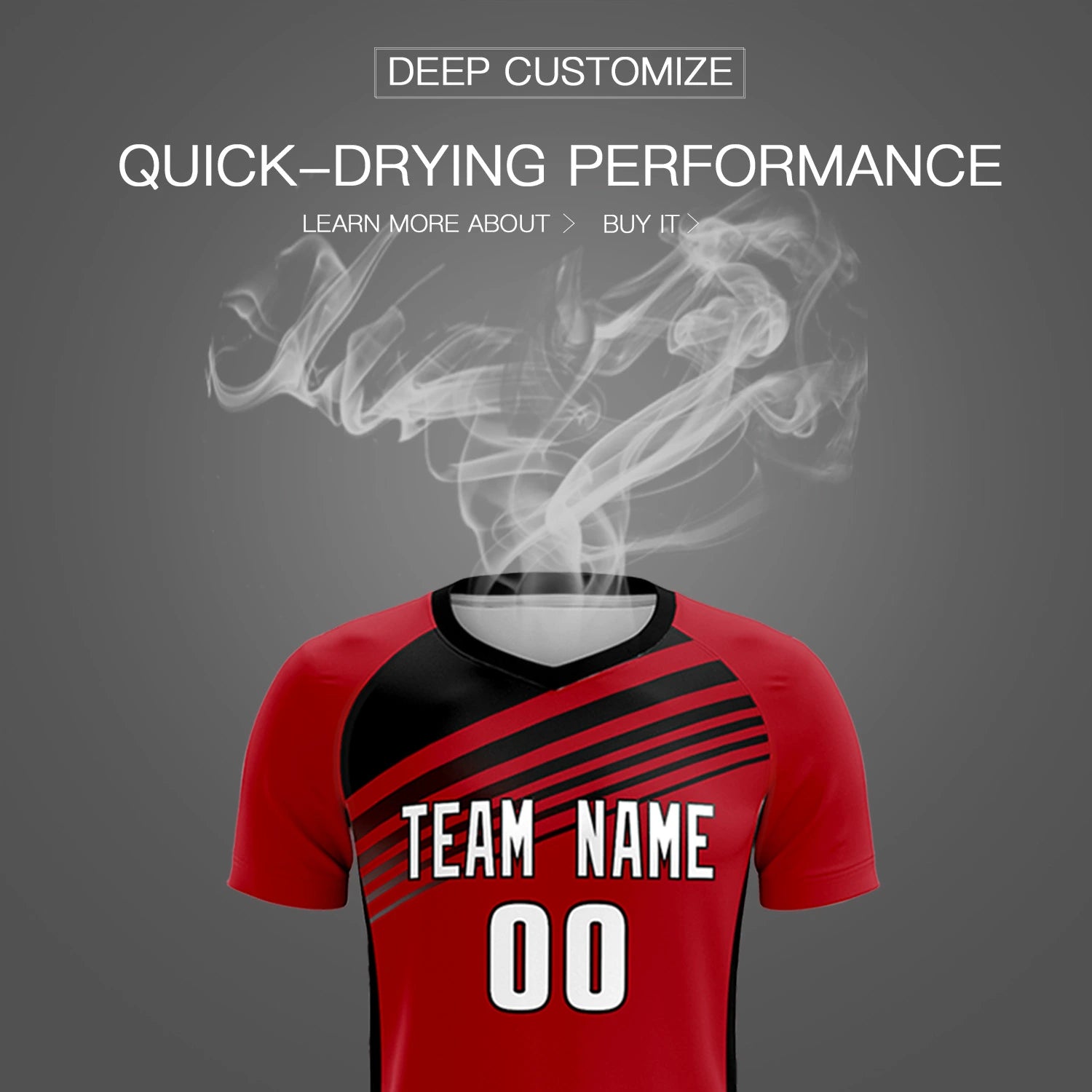 Custom Red Black-White Gradient Sport Soccer Sets Jersey