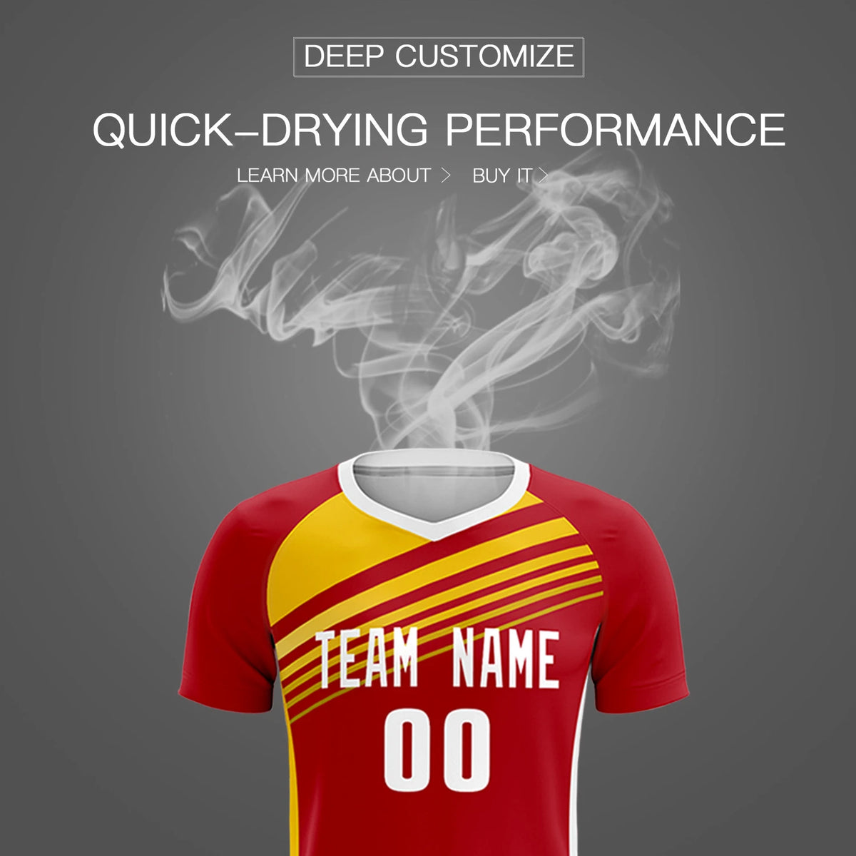 Custom Red Yellow-White Gradient Sport Soccer Sets Jersey