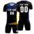 Custom Black Royal Blue-White Gradient Sport Soccer Sets Jersey