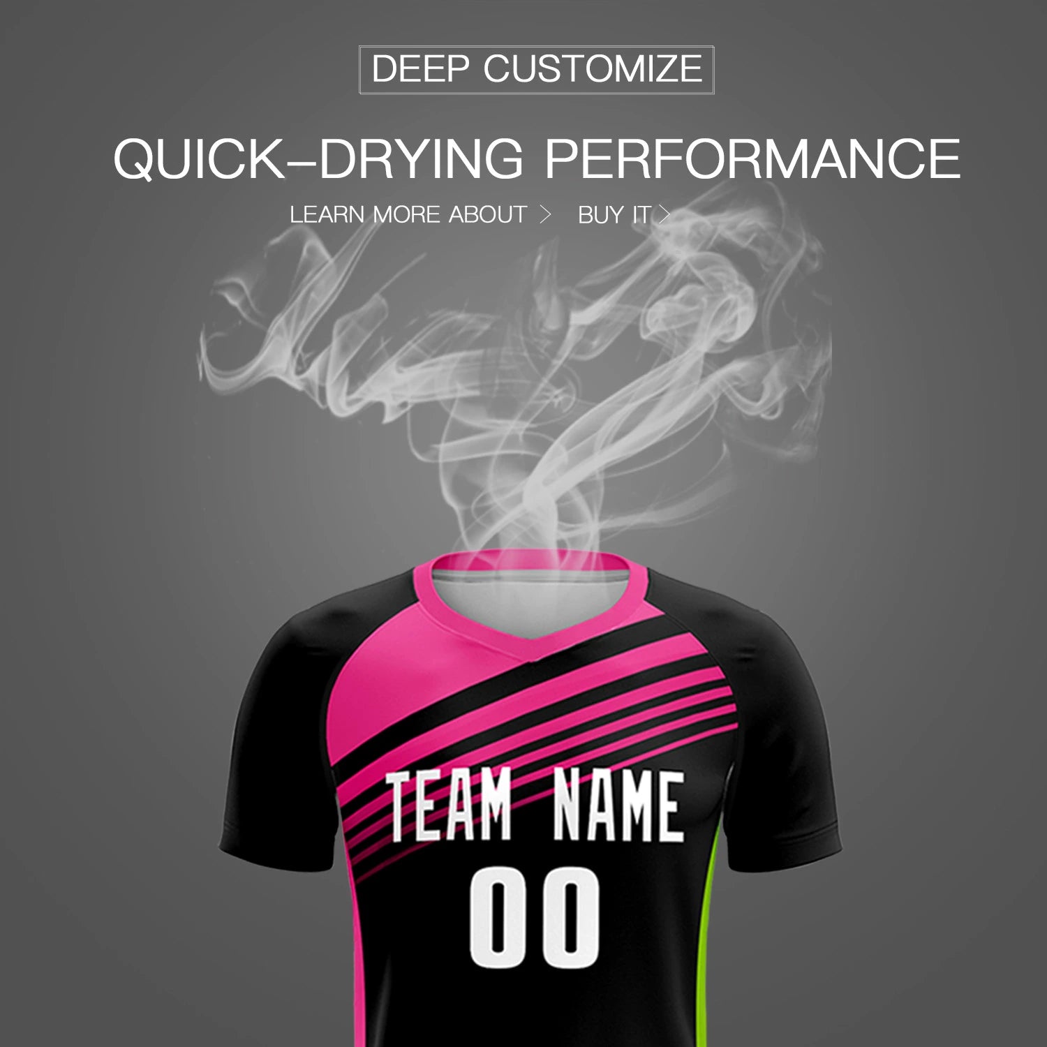 Custom Black Pink-White Gradient Sport Soccer Sets Jersey