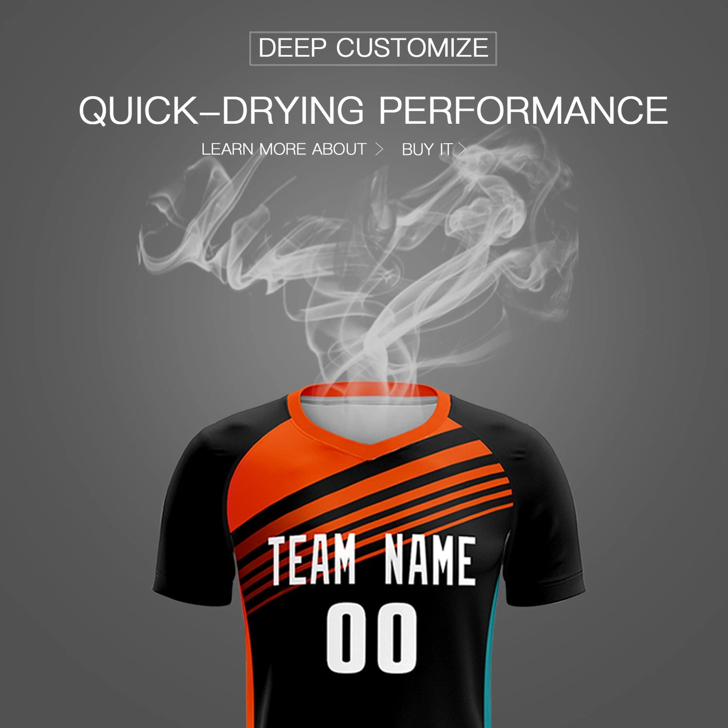 Custom Black Orange-White Gradient Sport Soccer Sets Jersey