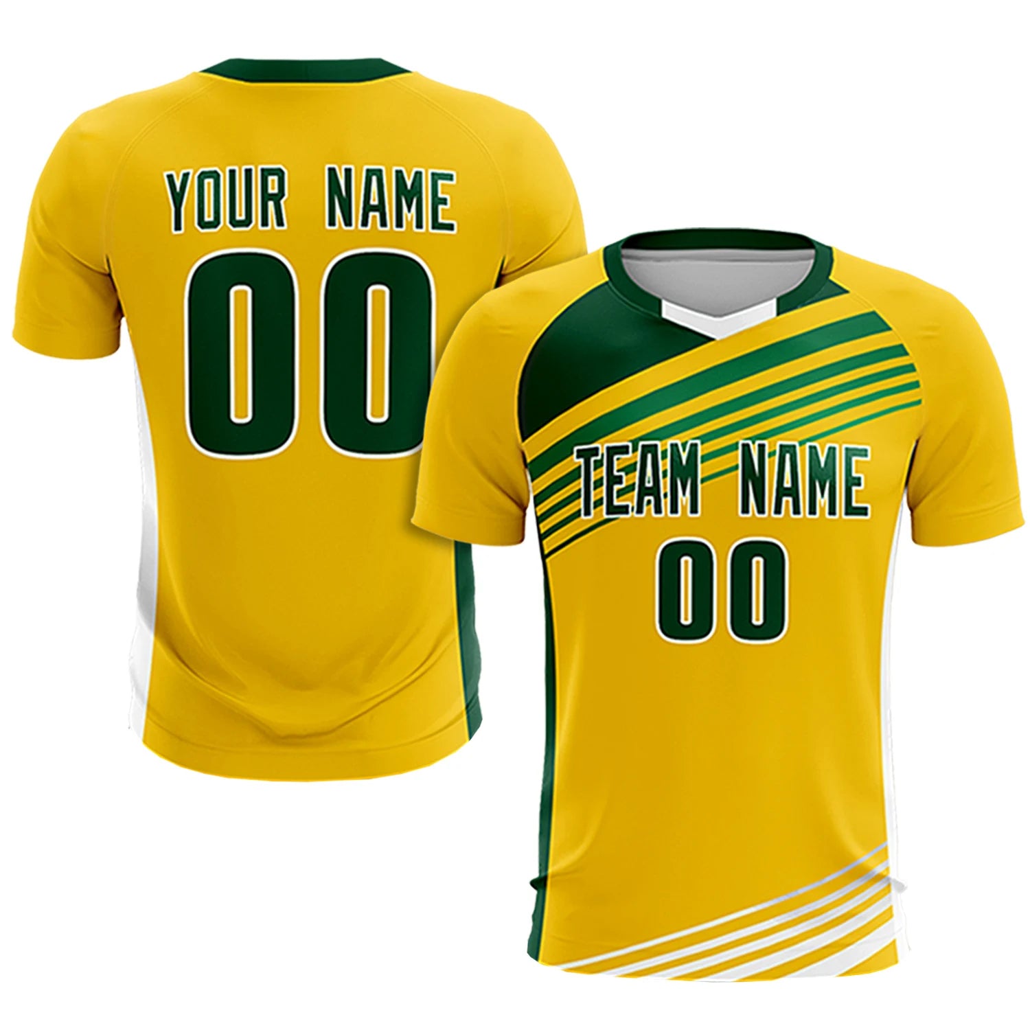 Custom Yellow Green Gradient Sport Soccer Sets Jersey