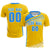 Custom Yellow Powder Blue Gradient Sport Soccer Sets Jersey