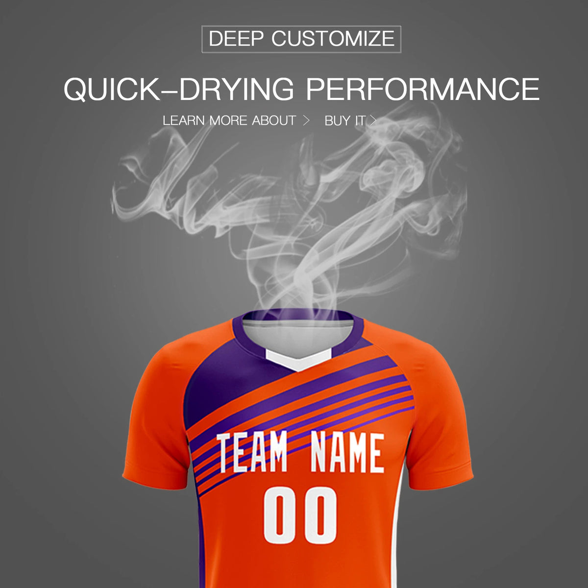 Custom Orange Purple-White Gradient Sport Soccer Sets Jersey