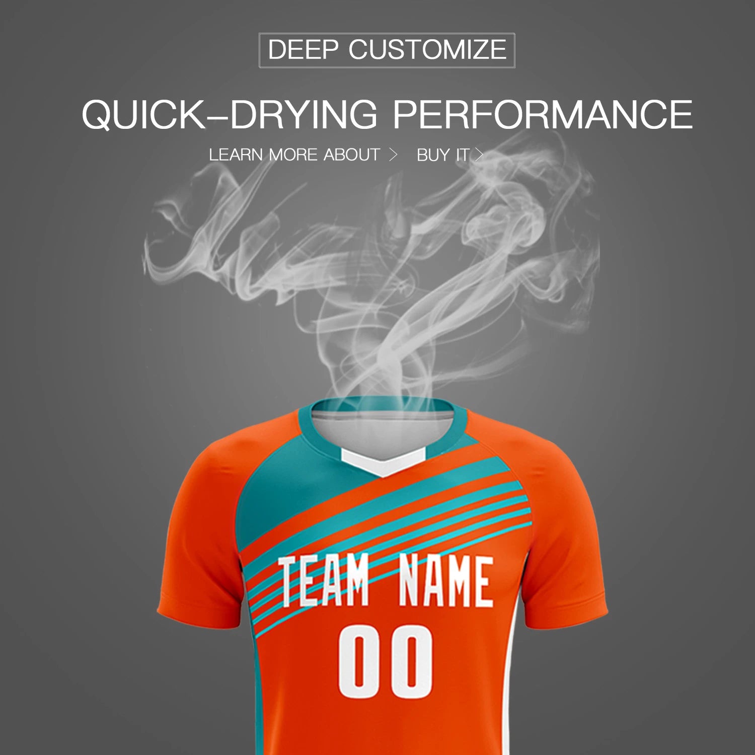 Custom Orange Aqua-White Gradient Sport Soccer Sets Jersey