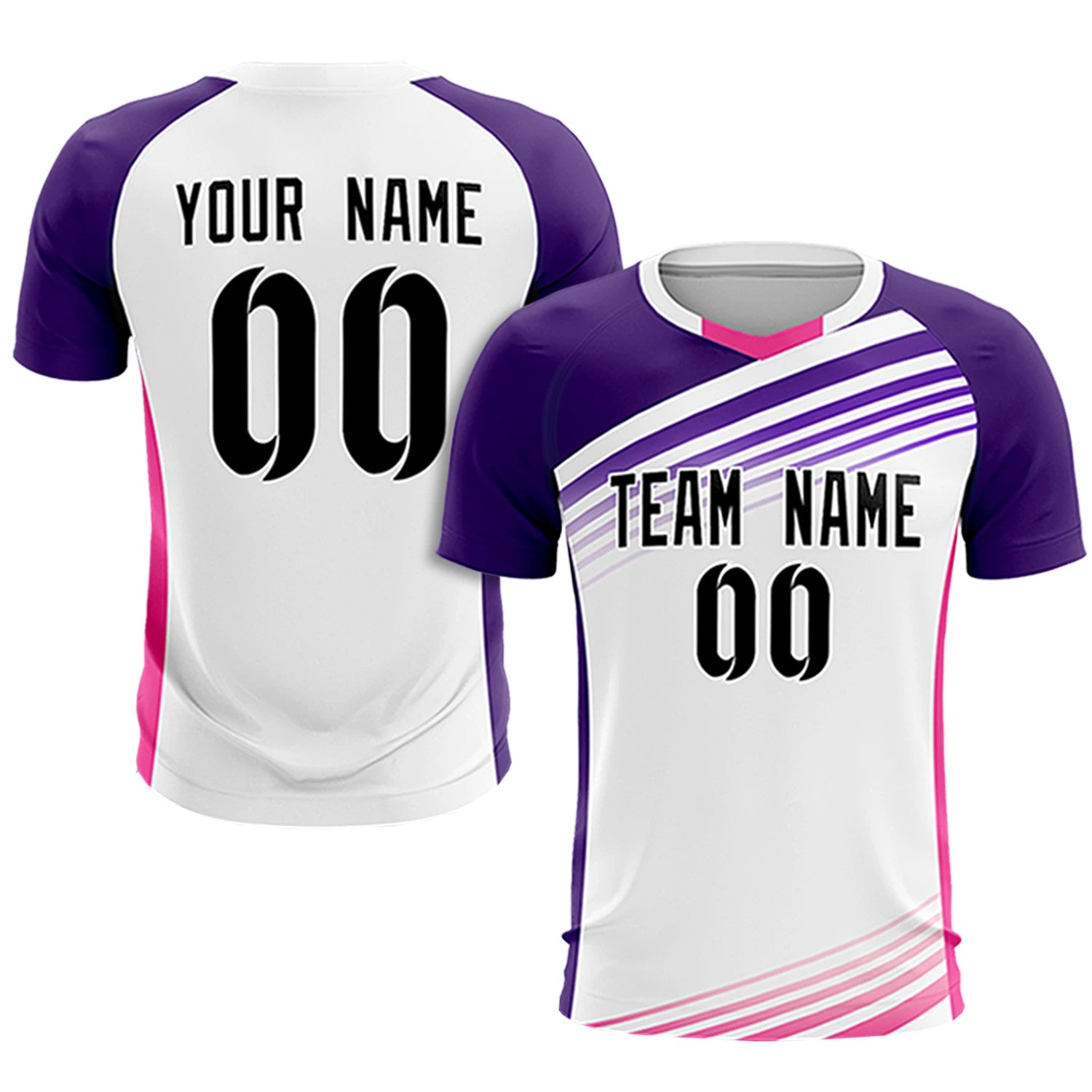 Custom White Purple-Black Gradient Sport Soccer Sets Jersey