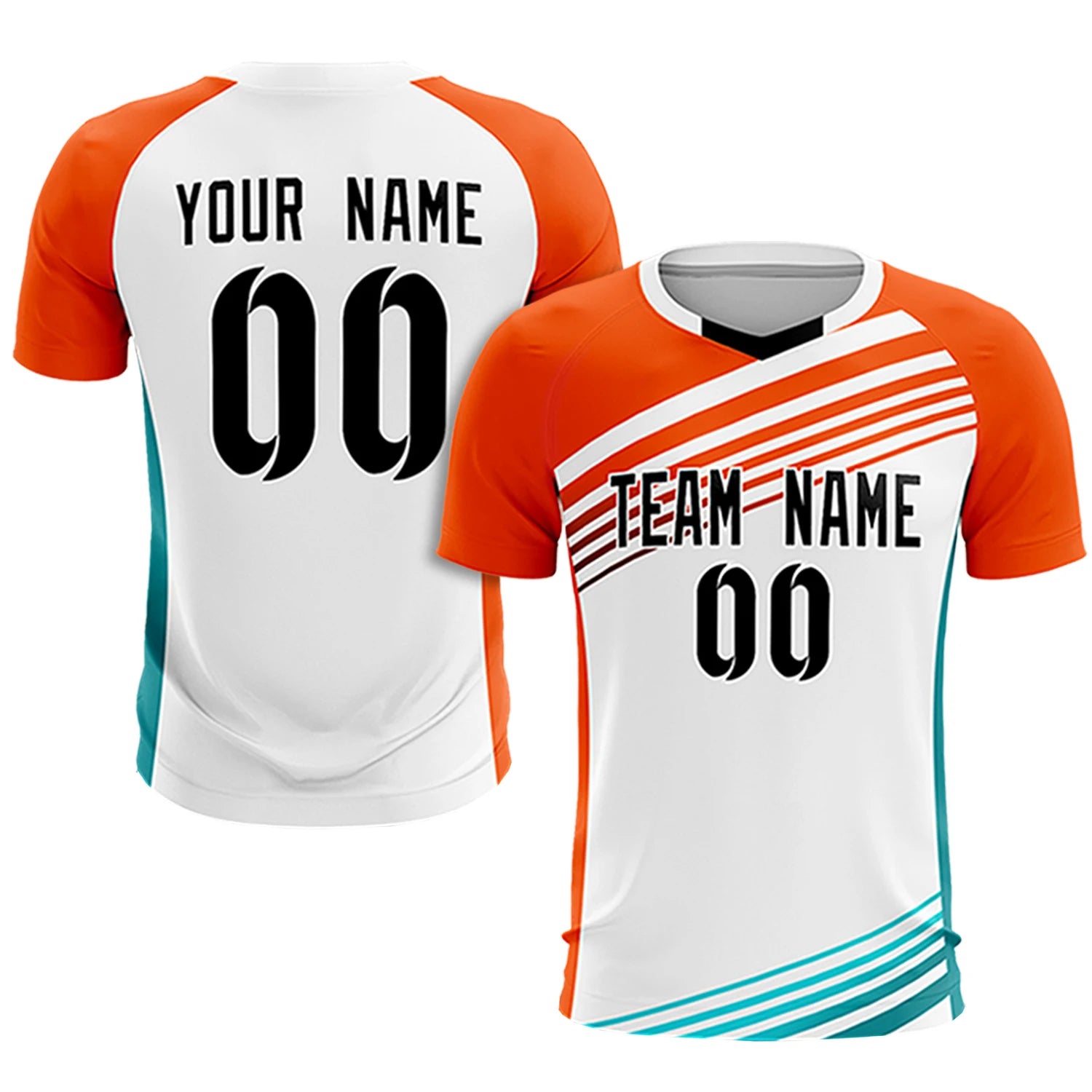 Custom White Orange-Black Gradient Sport Soccer Sets Jersey