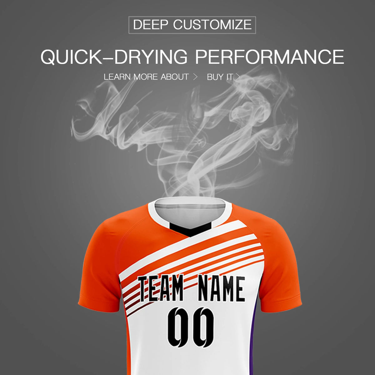 Custom White Orange-Black Gradient Sport Soccer Sets Jersey