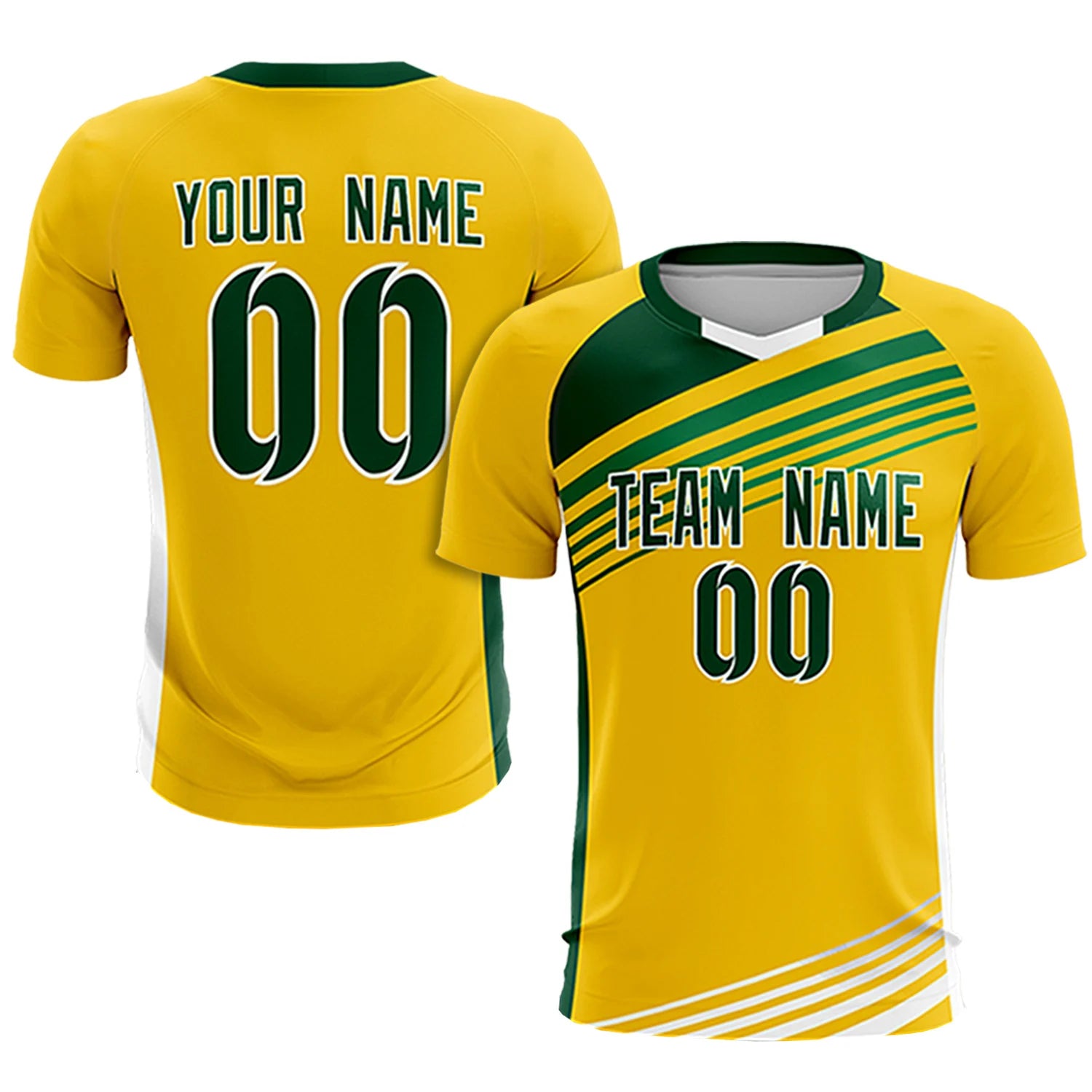 Custom Yellow Green Gradient Sport Soccer Sets Jersey