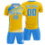 Custom Yellow Powder Blue Gradient Sport Soccer Sets Jersey