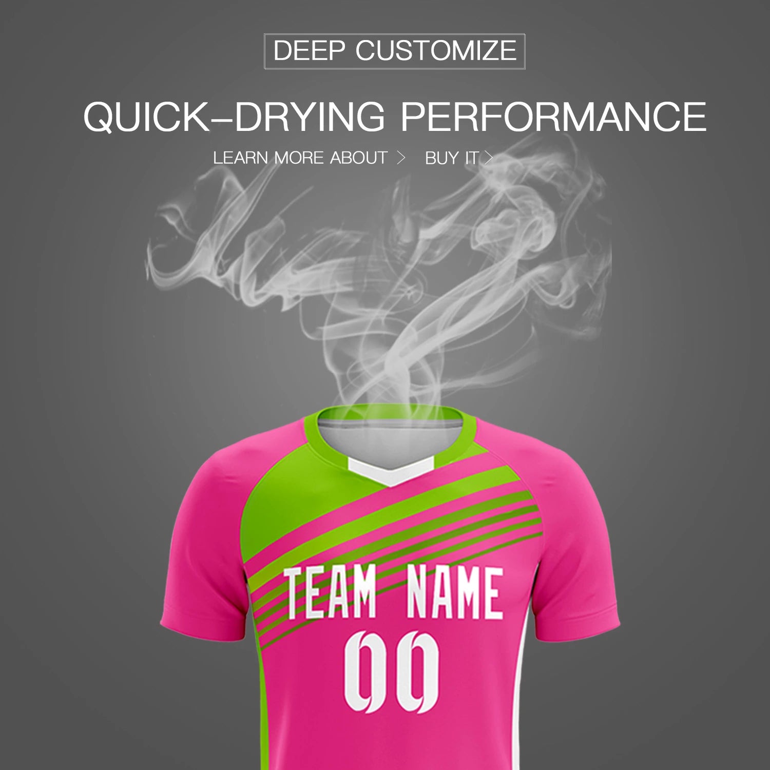 Custom Pink Neon Green Gradient Sport Soccer Sets Jersey