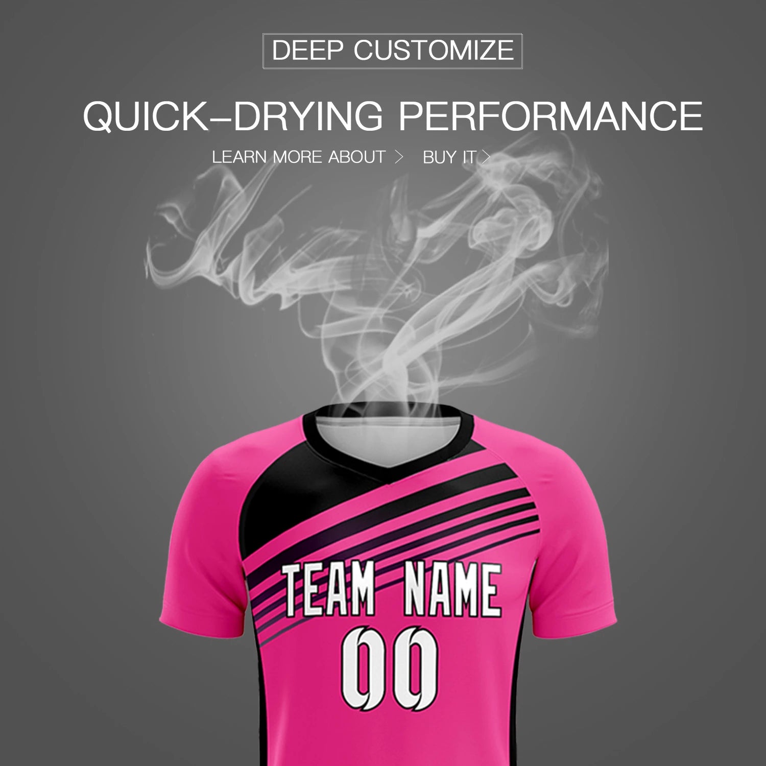 Custom Pink Black-White Gradient Sport Soccer Sets Jersey