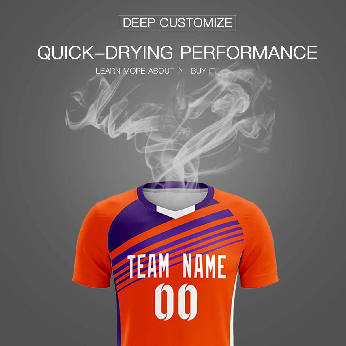 Custom Orange Purple-White Gradient Sport Soccer Sets Jersey