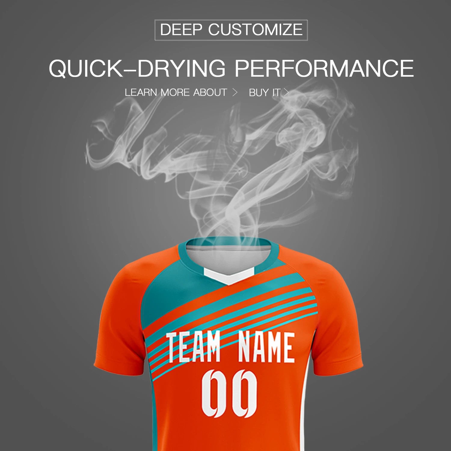 Custom Orange Aqua-White Gradient Sport Soccer Sets Jersey