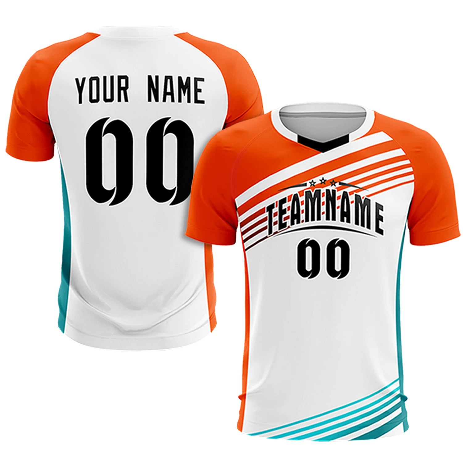 Custom White Orange-Black Gradient Sport Soccer Sets Jersey