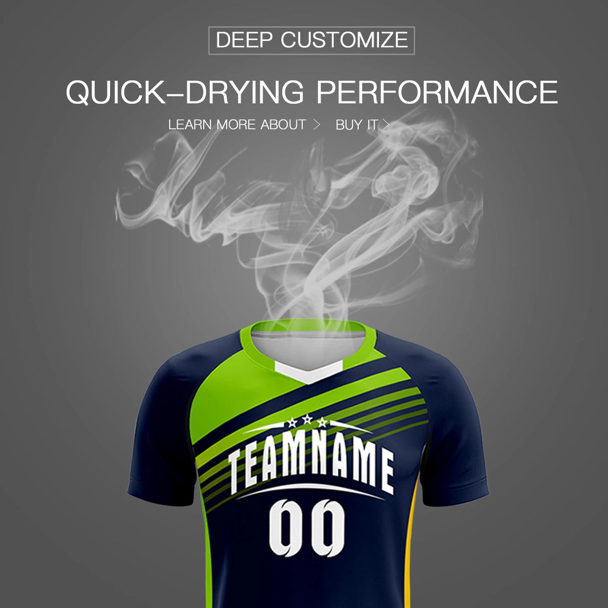 Custom Navy Neon Green-White Gradient Sport Soccer Sets Jersey