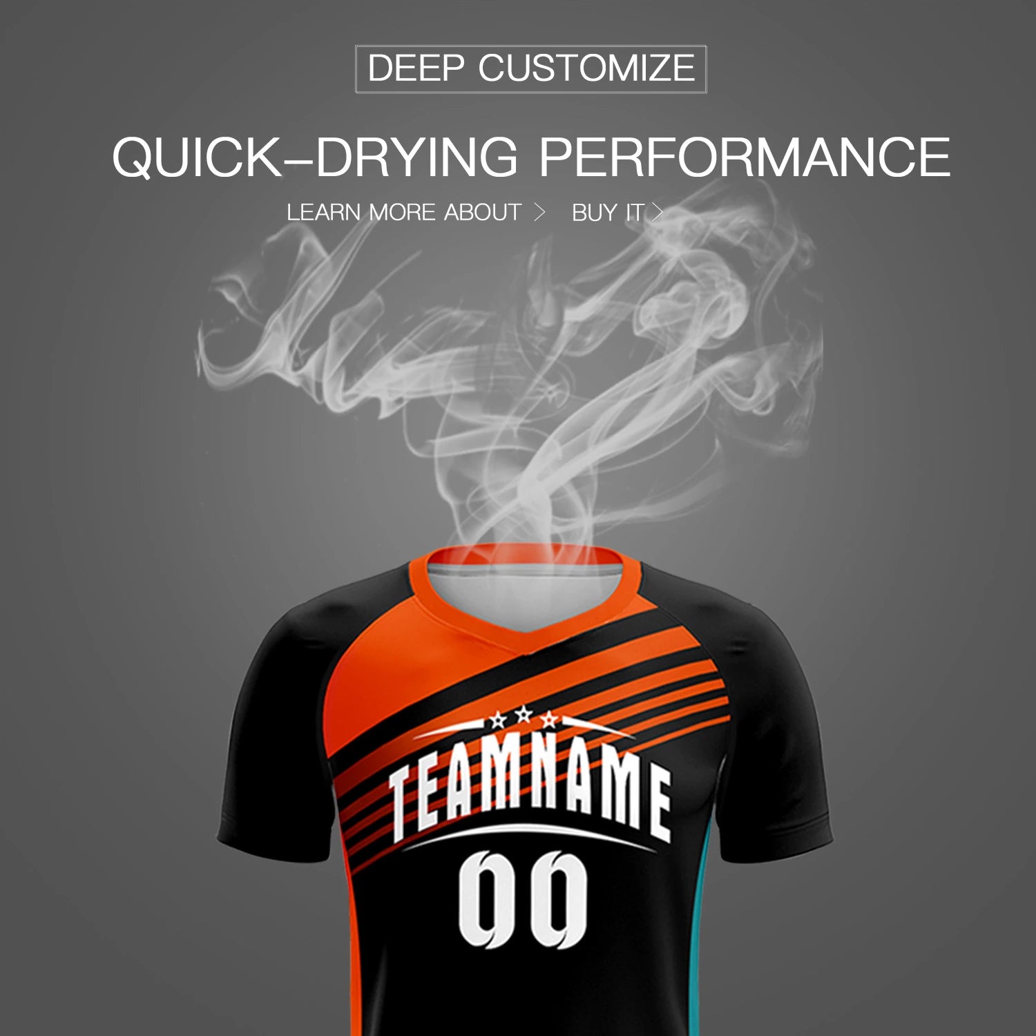 Custom Black Orange-White Gradient Sport Soccer Sets Jersey