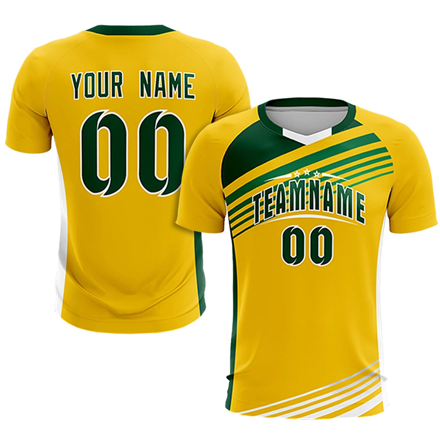 Custom Yellow Green Gradient Sport Soccer Sets Jersey