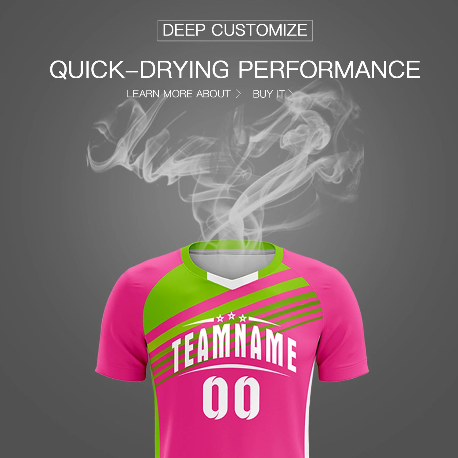 Custom Pink Neon Green Gradient Sport Soccer Sets Jersey