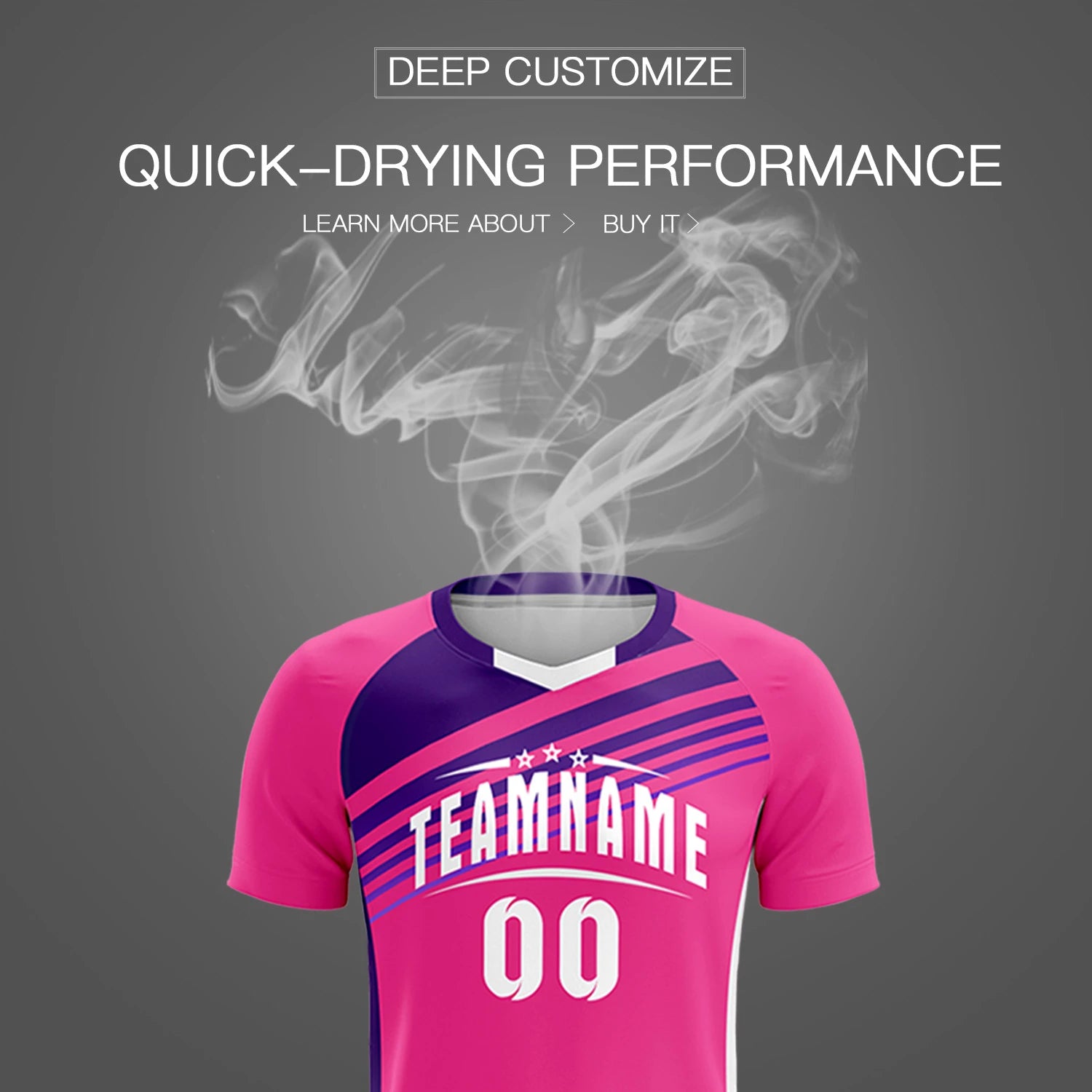 Custom Pink Purple Gradient Sport Soccer Sets Jersey