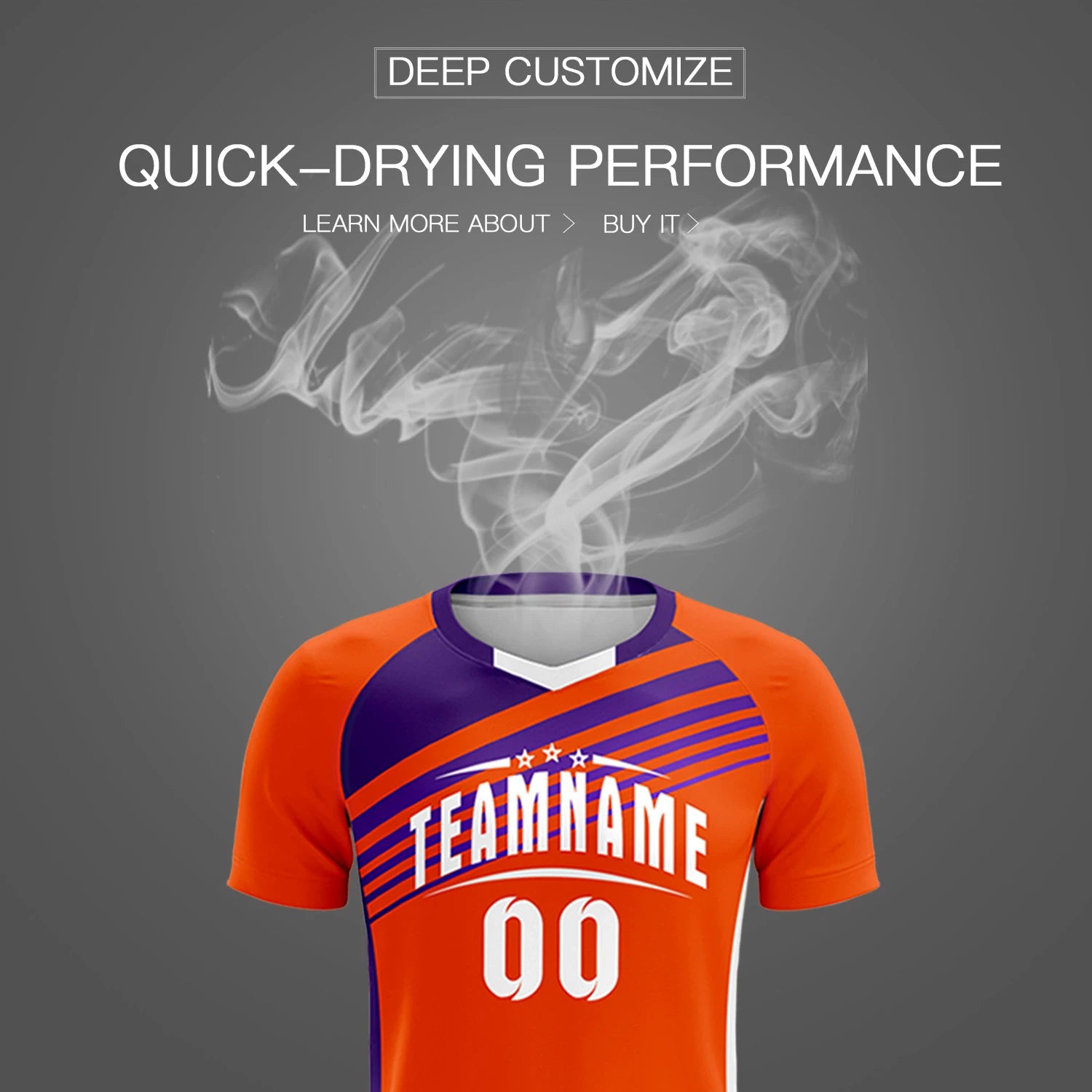 Custom Orange Purple-White Gradient Sport Soccer Sets Jersey