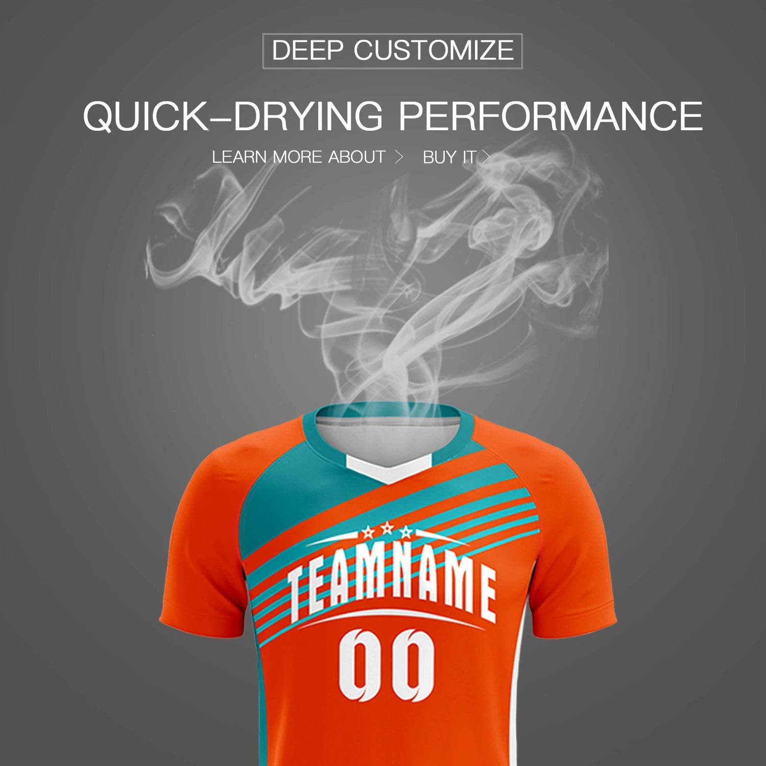 Custom Orange Aqua-White Gradient Sport Soccer Sets Jersey