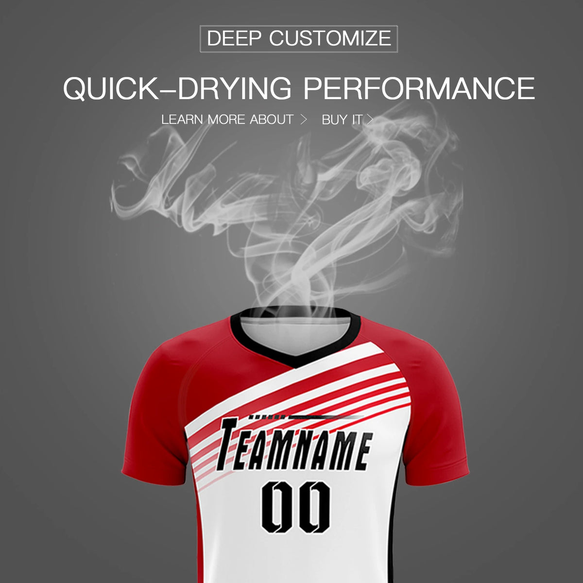 Custom White Red-Black Gradient Sport Soccer Sets Jersey