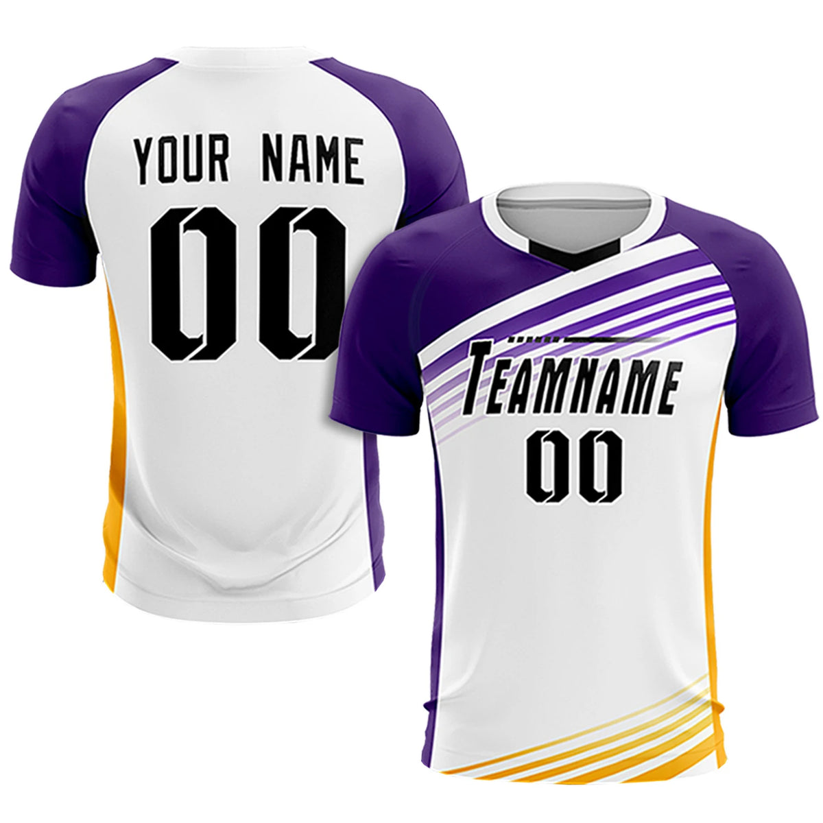 Custom White Purple-Black Gradient Sport Soccer Sets Jersey
